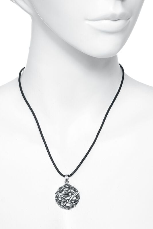 Gothicana By Emp "Snake Pentagram" Necklace Silver-coloured By EtNox Hard And Heavy