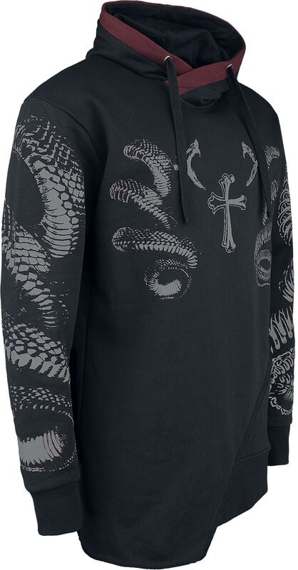 Gothicana By Emp "Snake Print Hoodie" Hoodie Black By Black Premium By EMP