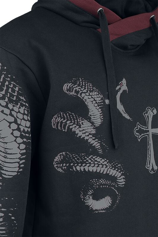 Gothicana By Emp "Snake Print Hoodie" Hoodie Black By Black Premium By EMP
