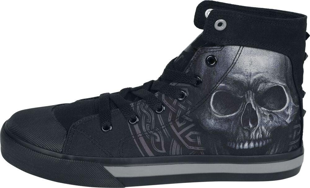 Gothicana By Emp "Sneaker With Skull Print" Sneakers High Black By Black Premium By EMP