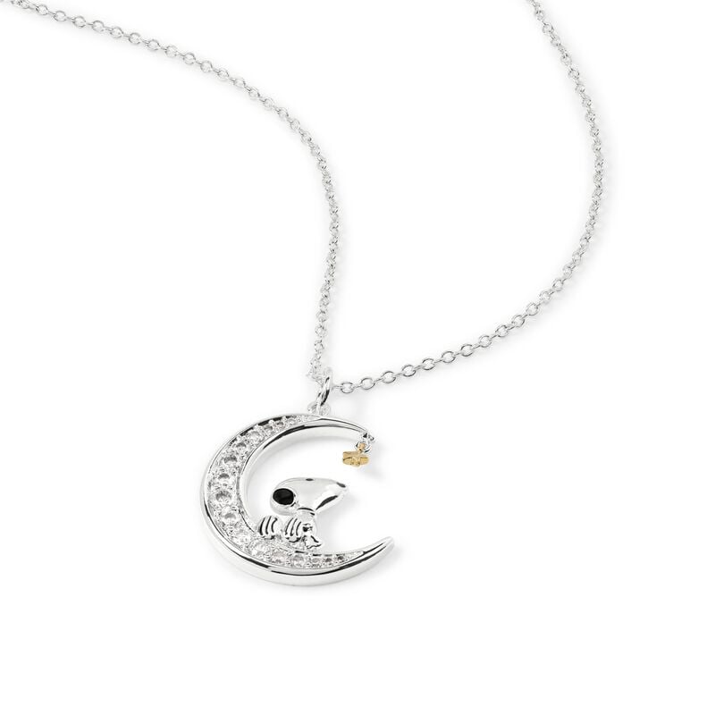 Gothicana By Emp "Snoopy And Moon" Necklace Silver-coloured By Peanuts