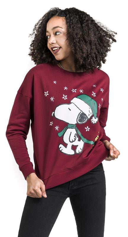 Gothicana By Emp "Snoopy - Oversized" Christmas Jumper Red By Peanuts
