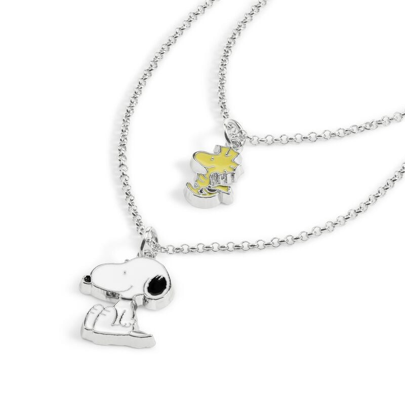 Gothicana By Emp "Snoopy & Woodstock (Set Of 2)" Necklace Silver-coloured By Peanuts