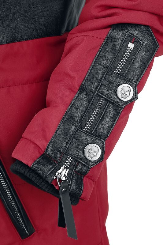 Gothicana By Emp "So Damn Obvious" Winter Jacket Red By Rock Rebel By EMP