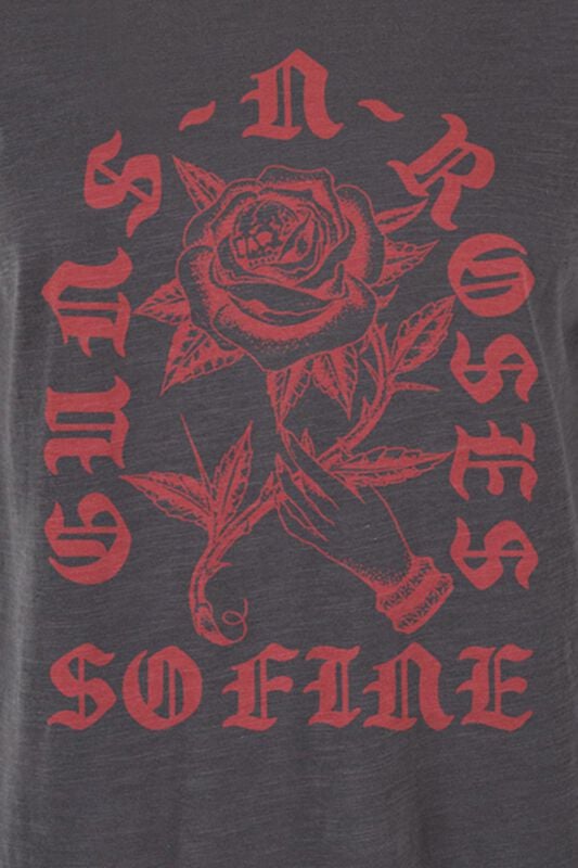 Gothicana By Emp "So Fine Rose" T-Shirt Grey By Guns N' Roses