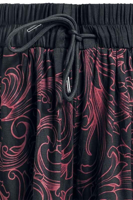 Gothicana By Emp "Soft Fabric Shorts With Red Decorations" Shorts Black By Black Premium By EMP