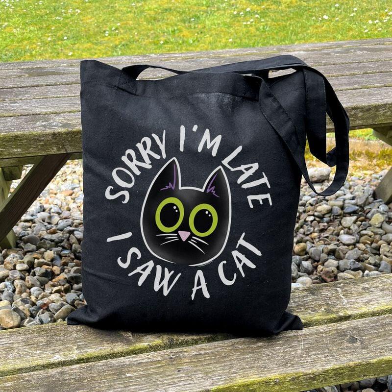 Gothicana By Emp "Sorry I'm Late I Saw A Cat" Fabric Bag Multicolour By Tierisch
