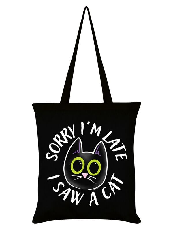 gothicana by emp "Sorry I'm Late I Saw A Cat" Fabric bag multicolour by Tierisch