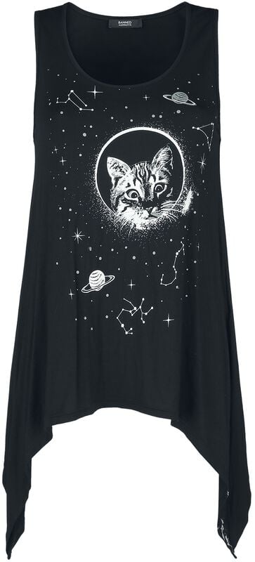 gothicana by emp "Space Cat Top" Top black by Banned Alternative