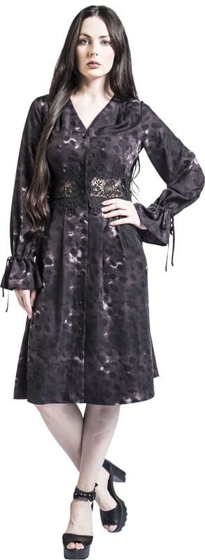 Gothicana By Emp "Splash Print Midi Dress" Midi Dress Multicolour By Jawbreaker