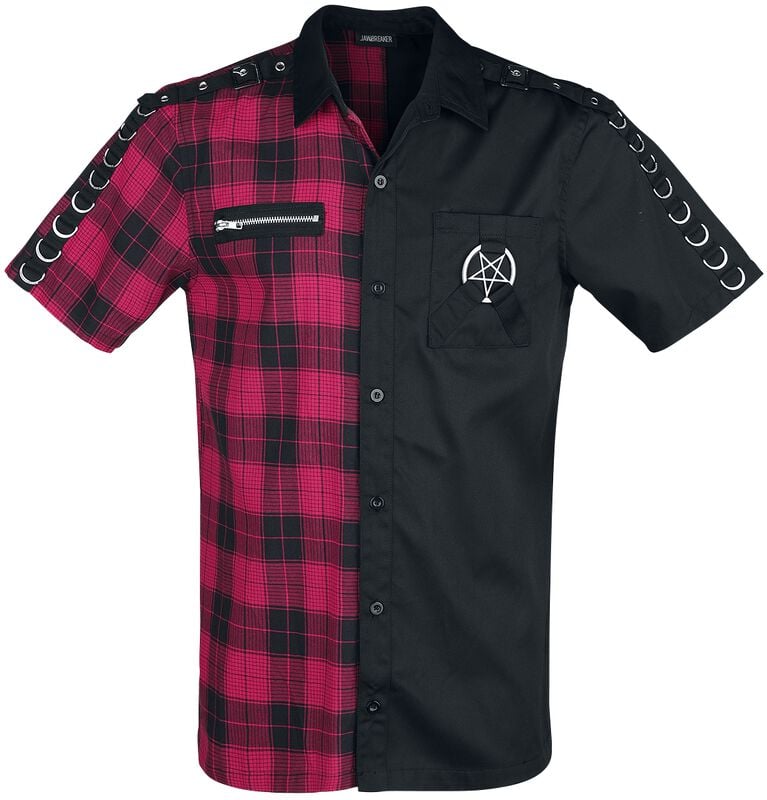 gothicana by emp "Split Shirt" Short-sleeved Shirt black-red by Jawbreaker