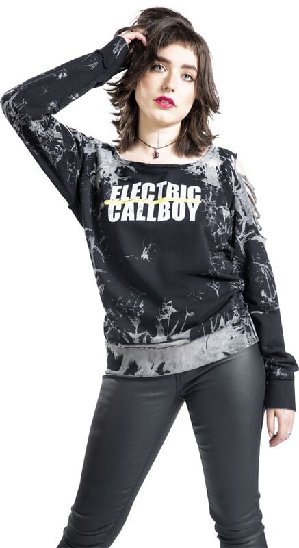Gothicana By Emp "Spray Smile" Sweatshirt Black-grey By Electric Callboy