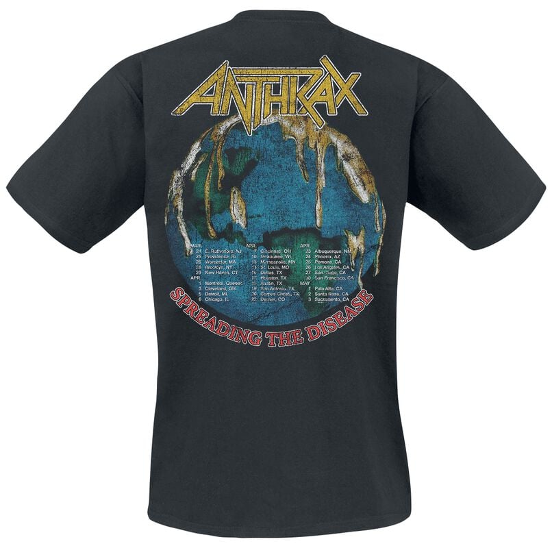 Gothicana By Emp "Spreading The Disease Vintage Tour" T-Shirt Black By Anthrax