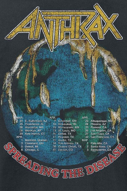 Gothicana By Emp "Spreading The Disease Vintage Tour" T-Shirt Black By Anthrax