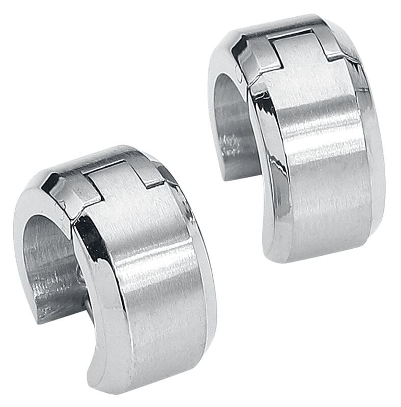Gothicana By Emp "Stainless Steel Hoops" Earring Silver-coloured By EtNox