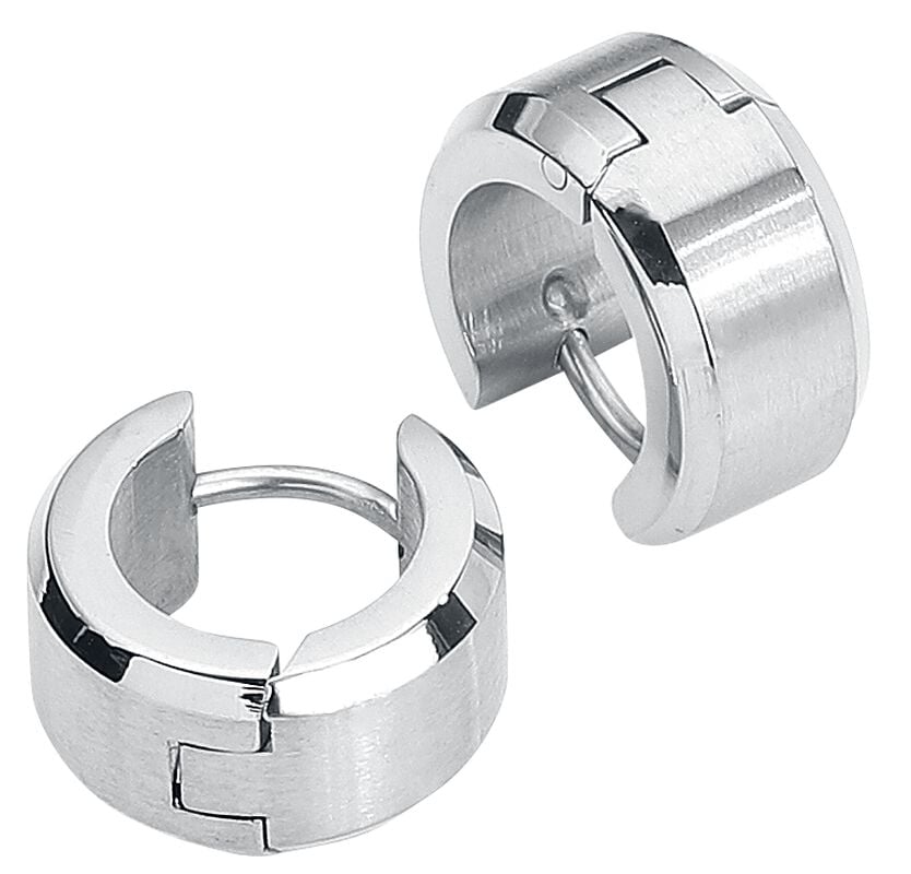 Gothicana By Emp "Stainless Steel Hoops" Earring Silver-coloured By EtNox