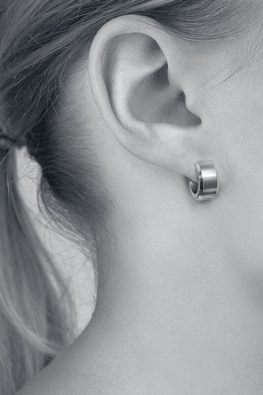 Gothicana By Emp "Stainless Steel Hoops" Earring Silver-coloured By EtNox