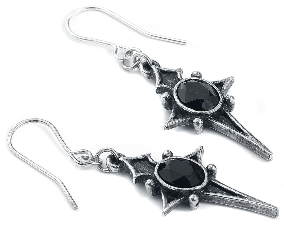Gothicana By Emp "Star Earrings" Earring Silver-coloured By Alchemy Gothic
