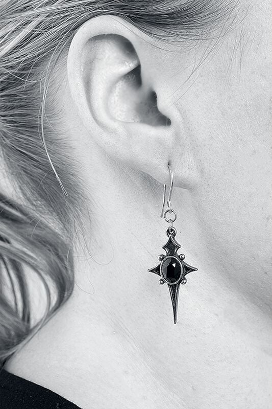 Gothicana By Emp "Star Earrings" Earring Silver-coloured By Alchemy Gothic