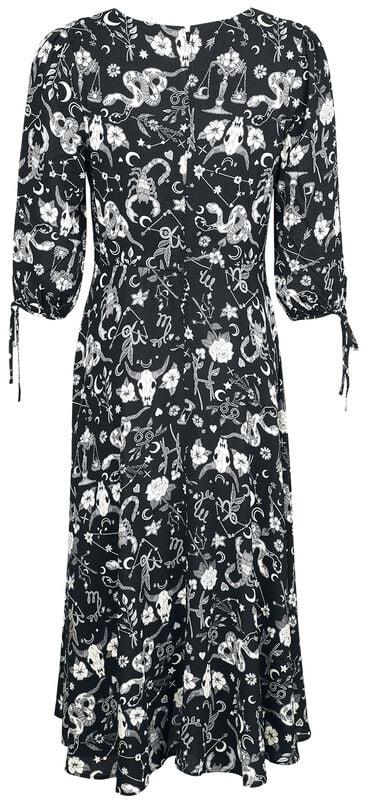 Gothicana By Emp "Star Sign Maxi Dress" Maxi Dress Black-grey-white By Hell Bunny