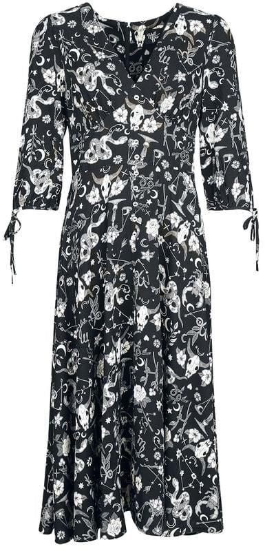 gothicana by emp "Star Sign Maxi Dress" Maxi Dress black-grey-white by Hell Bunny