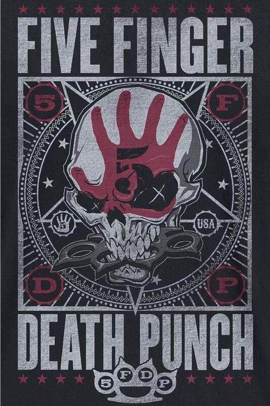 Gothicana By Emp "Star Skull" Hoodie Black-used Look By Five Finger Death Punch
