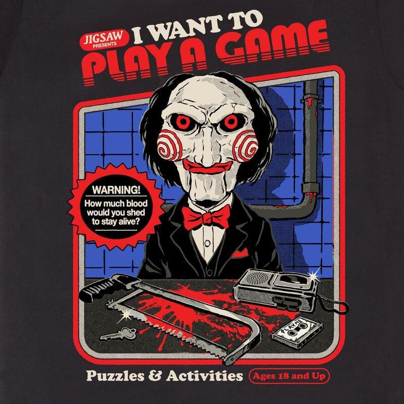 Gothicana By Emp "Steven Rhodes X Saw I Want To Play A Game" T-Shirt Black By Steven Rhodes