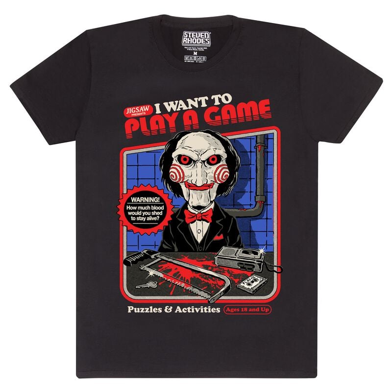 gothicana by emp "Steven Rhodes x Saw I Want To Play A Game" T-Shirt black by Steven Rhodes