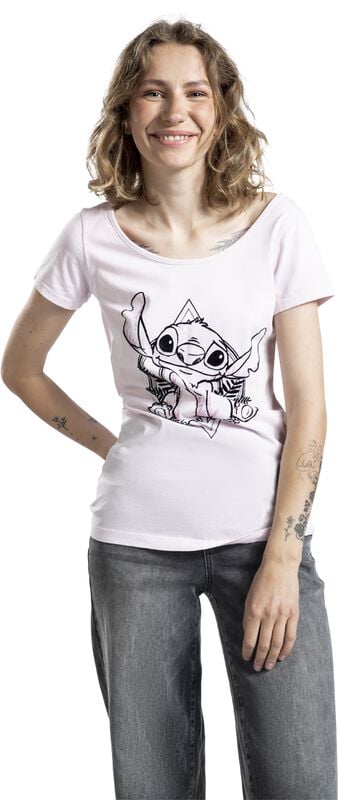 Gothicana By Emp "Stitch - Factory Second" T-Shirt Light Pink By Lilo & Stitch