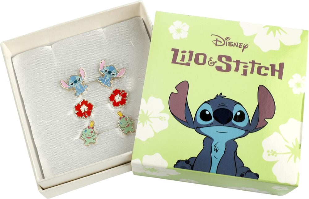 gothicana by emp "Stitch Hibiscus & Scrump Ear Stud Set" Earring Set multicolour by Lilo & Stitch
