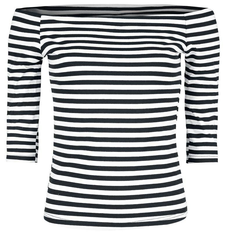 gothicana by emp "Stripes Longsleeve" Long-sleeve Shirt black-white by Forplay