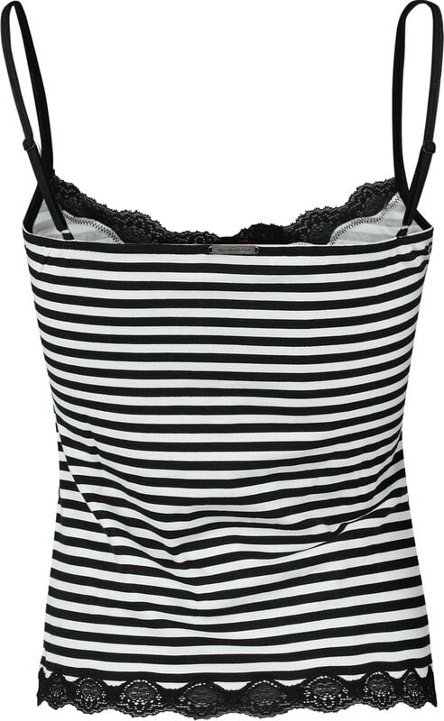Gothicana By Emp "Stripey Classic Top" Top Black-white By Pussy Deluxe