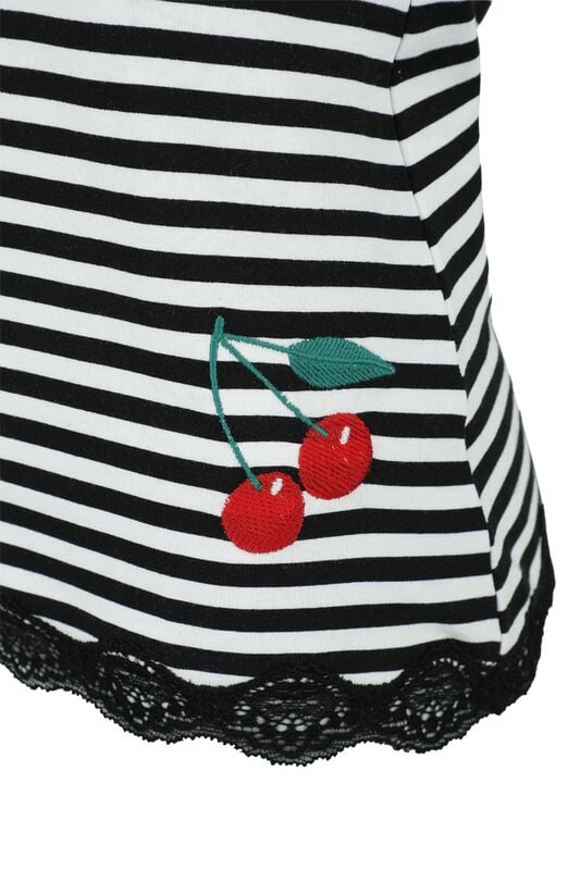Gothicana By Emp "Stripey Classic Top" Top Black-white By Pussy Deluxe