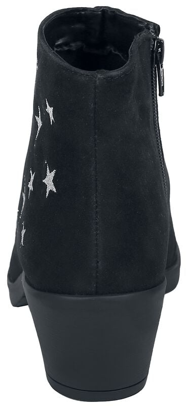 Gothicana By Emp "Suede Boots With Stars" Boot Black By RED By EMP