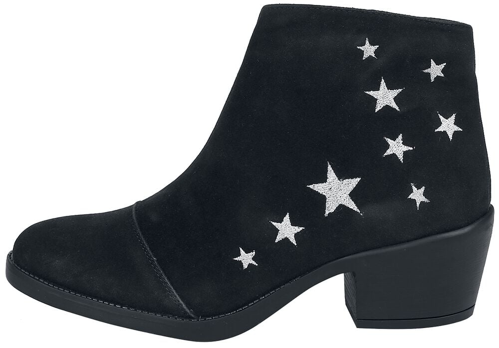 Gothicana By Emp "Suede Boots With Stars" Boot Black By RED By EMP