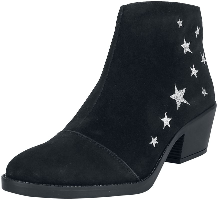 gothicana by emp "Suede Boots with Stars" Boot black by RED by EMP