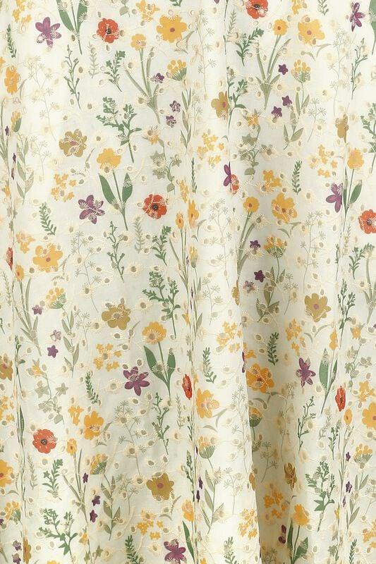 Gothicana By Emp "Summer Flowers Emb Flare Dress" Midi Dress Multicolour By Voodoo Vixen