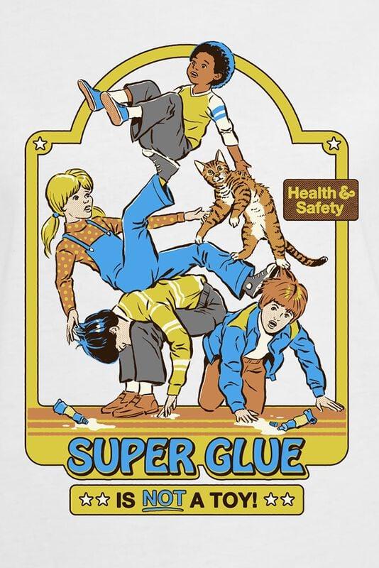 Gothicana By Emp "Super Glue Is Not A Toy" T-Shirt White By Steven Rhodes