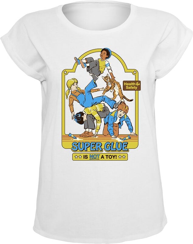 gothicana by emp "Super Glue Is Not A Toy" T-Shirt white by Steven Rhodes