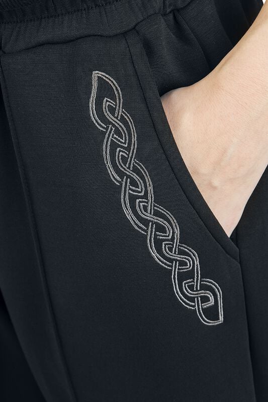 Gothicana By Emp "Sweatpants With Celtic Embroidery" Tracksuit Trousers Black By Black Premium By EMP