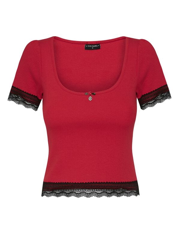 gothicana by emp "Sweet Crop Top" T-Shirt red-black by Vive Maria