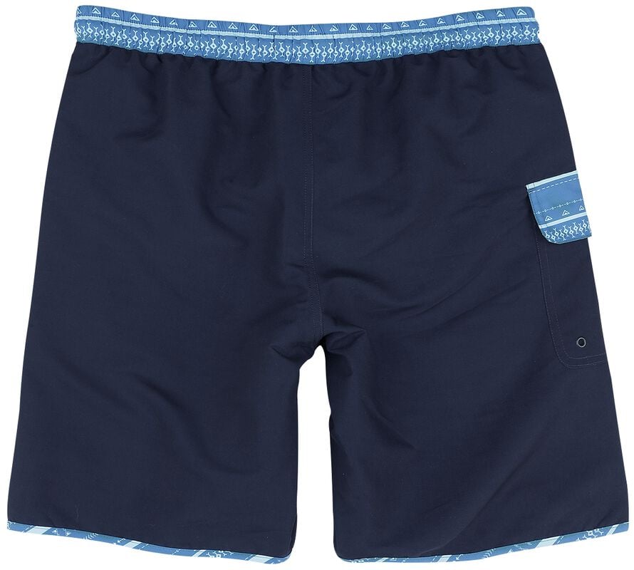 Gothicana By Emp "Swim Shorts With Graphic Design" Swim Shorts Dark Blue By RED By EMP