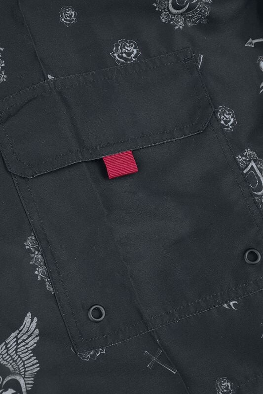Gothicana By Emp "Swim Shorts With Old School Print" Swim Shorts Black By Rock Rebel By EMP