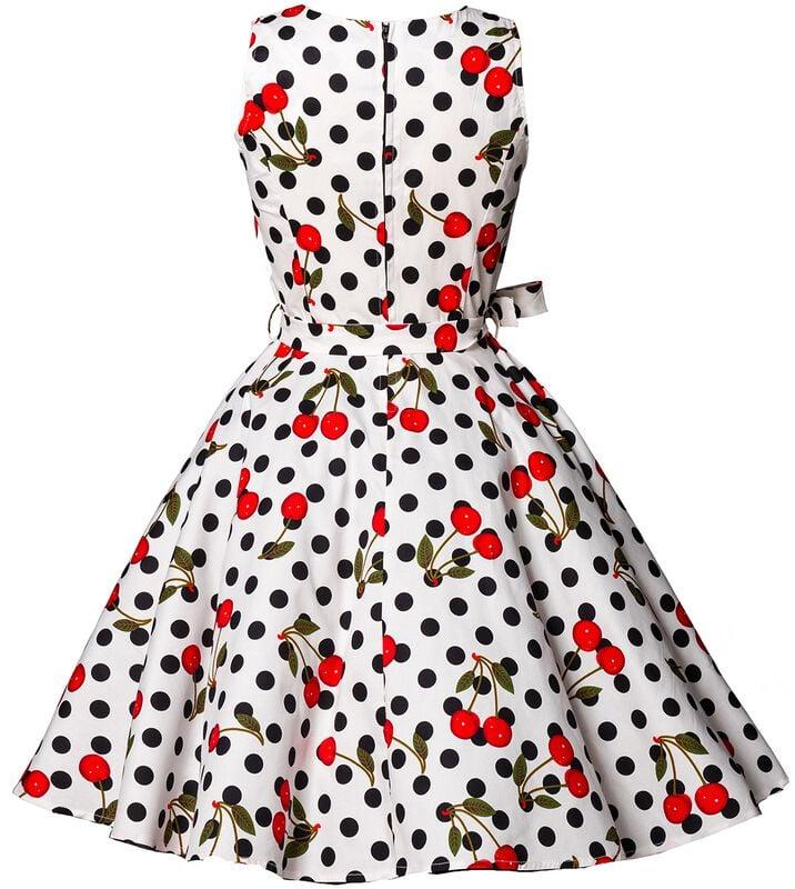 Gothicana By Emp "Swing Cherry Dress" Midi Dress Black-white By Belsira