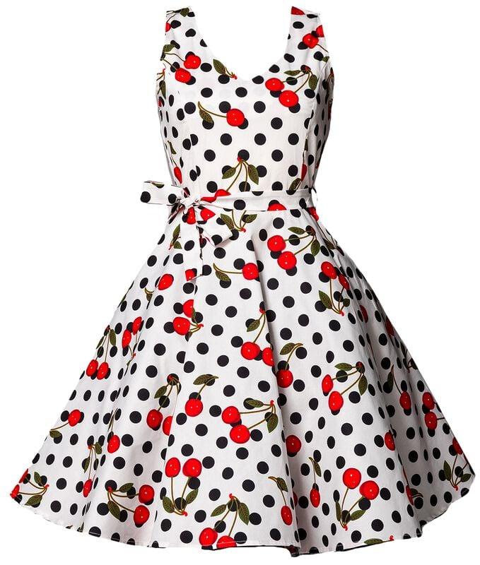 gothicana by emp "Swing Cherry Dress" Midi Dress black-white by Belsira