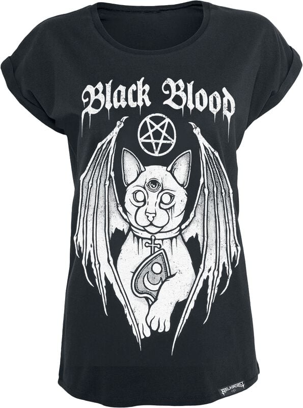 gothicana by emp "T-Shirt with Demonic Cat" T-Shirt black by Black Blood by Gothicana