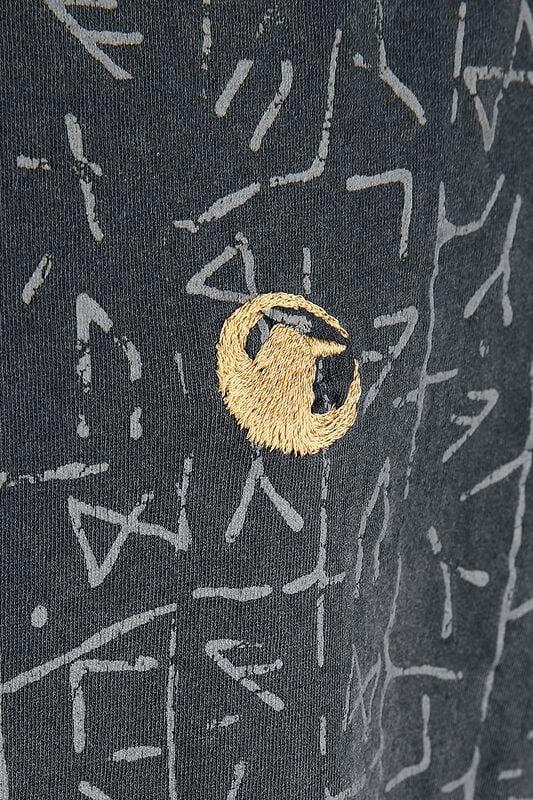 Gothicana By Emp "T-shirt With Rune Print" T-Shirt Grey By Black Premium By EMP