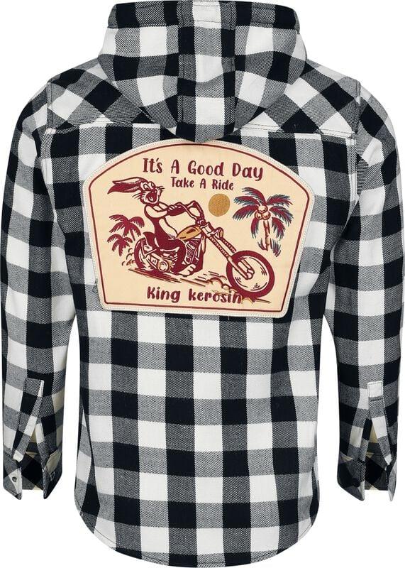 Gothicana By Emp "Take A Ride" Flanel Shirt Black-white By King Kerosin
