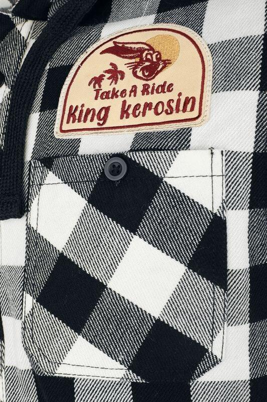 Gothicana By Emp "Take A Ride" Flanel Shirt Black-white By King Kerosin
