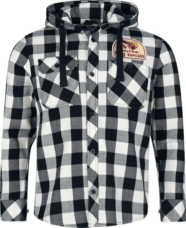 gothicana by emp "Take A Ride" Flanel Shirt black-white by King Kerosin
